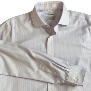 Twillory Non Iron Safe Cotton Tailored Fit Long Sleeve Dress Shirt Mens 16 36/37